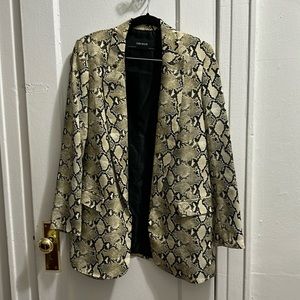 Zara Snakeskin Shawl Collar Blazer